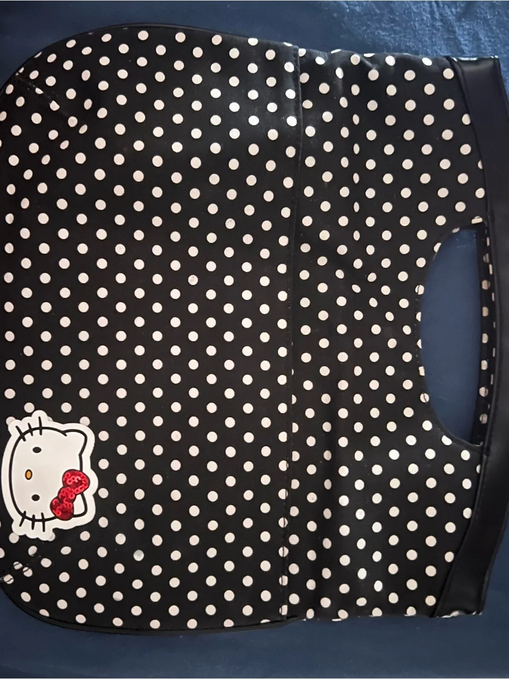 Sanrio Black and White Polka Dot Bag with Bright Red Interior